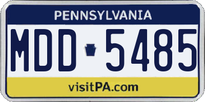 PA license plate MDD5485