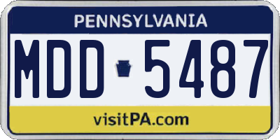 PA license plate MDD5487