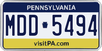PA license plate MDD5494