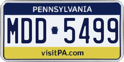 PA license plate MDD5499