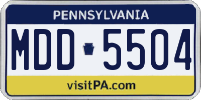 PA license plate MDD5504