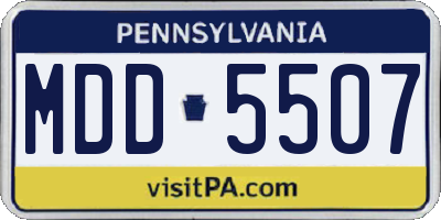 PA license plate MDD5507