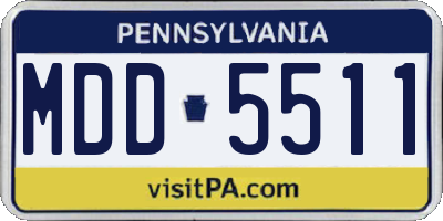 PA license plate MDD5511
