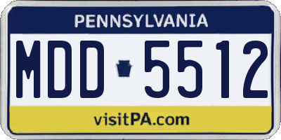 PA license plate MDD5512