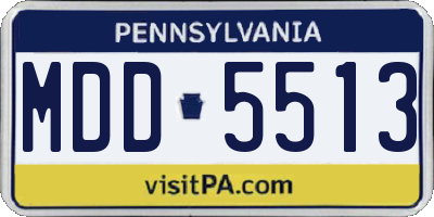 PA license plate MDD5513
