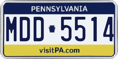 PA license plate MDD5514