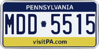 PA license plate MDD5515