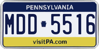 PA license plate MDD5516