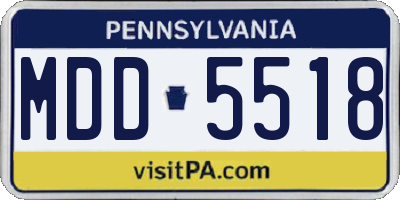 PA license plate MDD5518