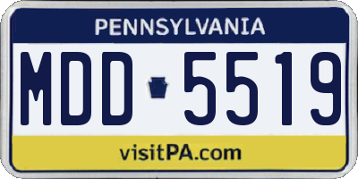 PA license plate MDD5519