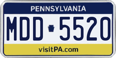 PA license plate MDD5520