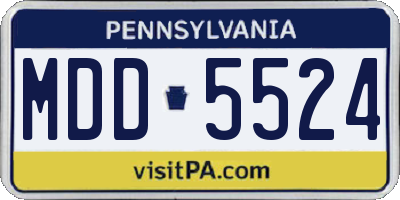 PA license plate MDD5524