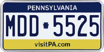 PA license plate MDD5525