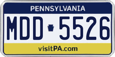 PA license plate MDD5526