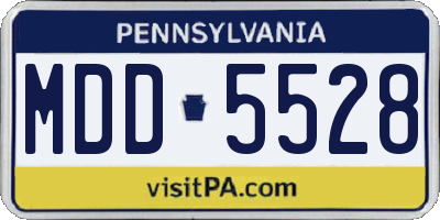 PA license plate MDD5528