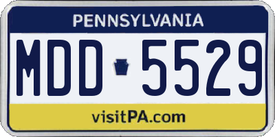 PA license plate MDD5529