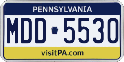 PA license plate MDD5530