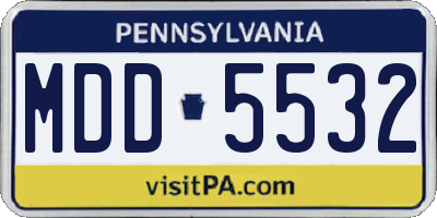 PA license plate MDD5532