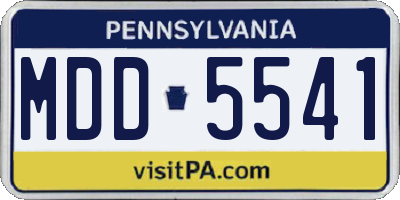 PA license plate MDD5541