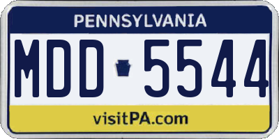 PA license plate MDD5544