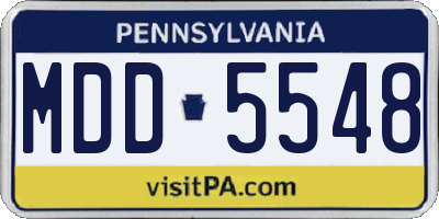 PA license plate MDD5548