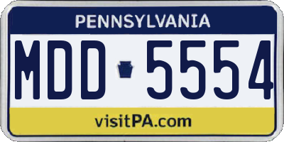 PA license plate MDD5554