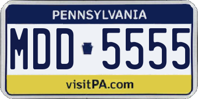 PA license plate MDD5555