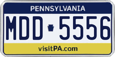 PA license plate MDD5556