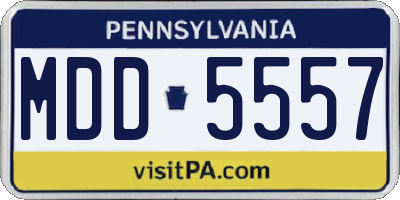 PA license plate MDD5557
