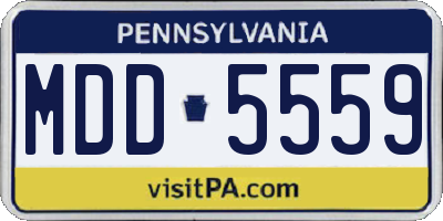 PA license plate MDD5559