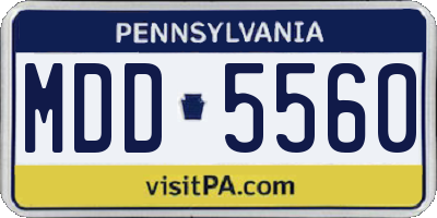 PA license plate MDD5560