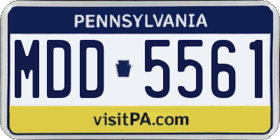 PA license plate MDD5561