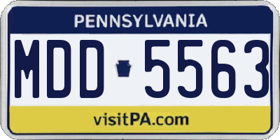 PA license plate MDD5563