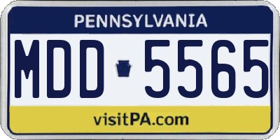 PA license plate MDD5565