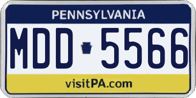 PA license plate MDD5566
