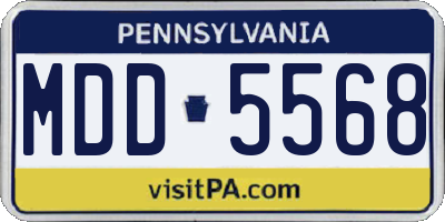 PA license plate MDD5568