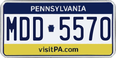 PA license plate MDD5570