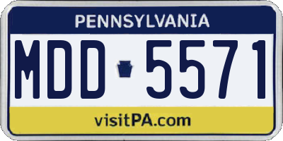 PA license plate MDD5571