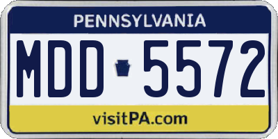 PA license plate MDD5572