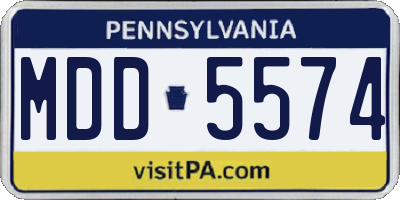PA license plate MDD5574