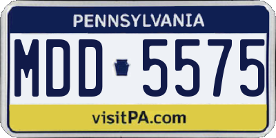 PA license plate MDD5575