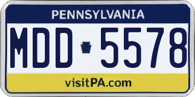 PA license plate MDD5578
