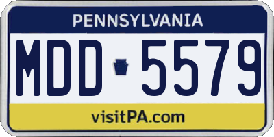 PA license plate MDD5579