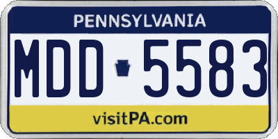 PA license plate MDD5583