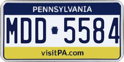 PA license plate MDD5584