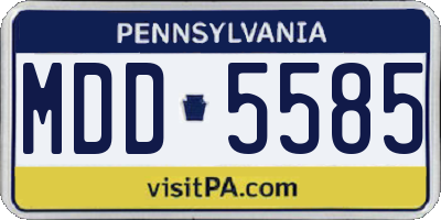 PA license plate MDD5585