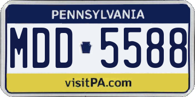PA license plate MDD5588
