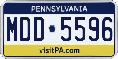 PA license plate MDD5596