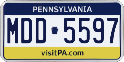 PA license plate MDD5597
