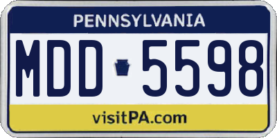 PA license plate MDD5598